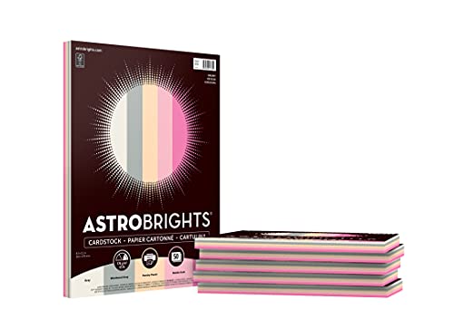 Astrobrights Colored Cardstock, 8.5" X 11", 65 Lb/176 Gsm, Dreamy" 5-Color Assortment, 6 Individual Packs Of 50 Assorted Sheets - 300 Sheets In Total (91735) #TOP20