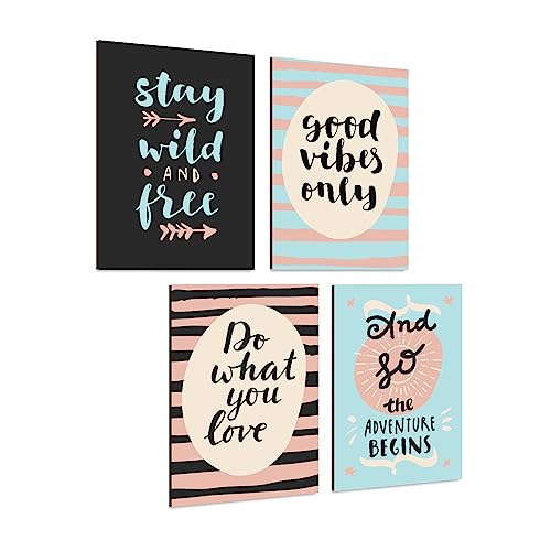Image of PAPER PLANE DESIGN Poster Frames Quotes Size- 8.25 x 11.75 inch, Set of 4, Motivational (E)