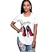 Topways Smummer Women's Short Sleeve Round Neck Graphic Print T-Shirt Casual Blouse, High Heels (Medium) White