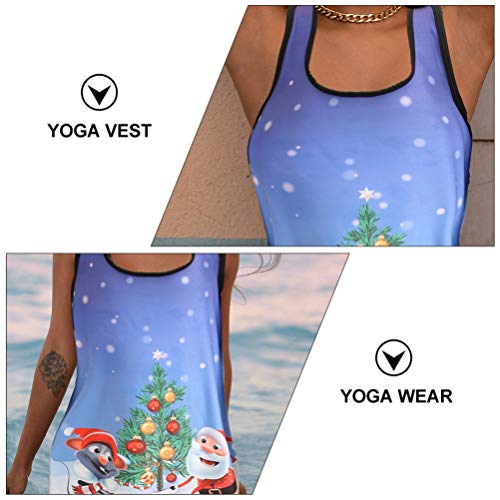 KESYOO Natal Mulheres Regatas Correndo Colete Sem Mangas Camisetas Ioga Camiseta Regata Treino Racer