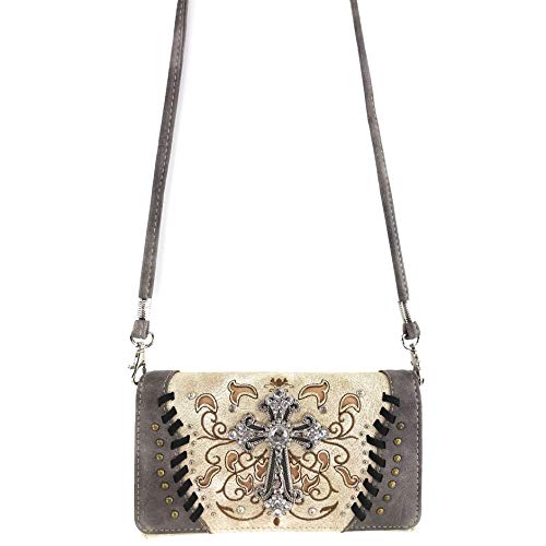 Zelris Spring Bloom Western Cross Women Crossbody Wrist Trifold Wallet2