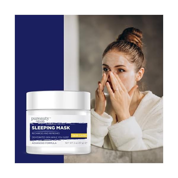 Sleep-Mask-Cream-Hydrating-face-Mask-Cream-Sleeping-Mask-Overnight-Mask-for-women-skincare-Moisturizing-beauty-face-masks-with-Hyaluronic-Acid-face-masks-Overnight-Cream-Pureauty-Naturals-2oz Sleep Mask Cream, Hydrating face Mask Cream Sleeping Mask, Overnight Mask for women skincare Moisturizing beauty face masks with Hyaluronic Acid, face masks, Overnight Cream - Pureauty Naturals, 2oz