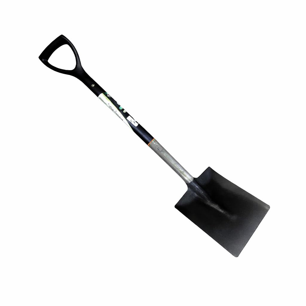HomeZone Carbon Steel Garden Spade – Heavy Duty Long Handled Digging Shovel with D Handle – Lightweight Gardening Tool for Digging, Edging & Border Work (94cm)
