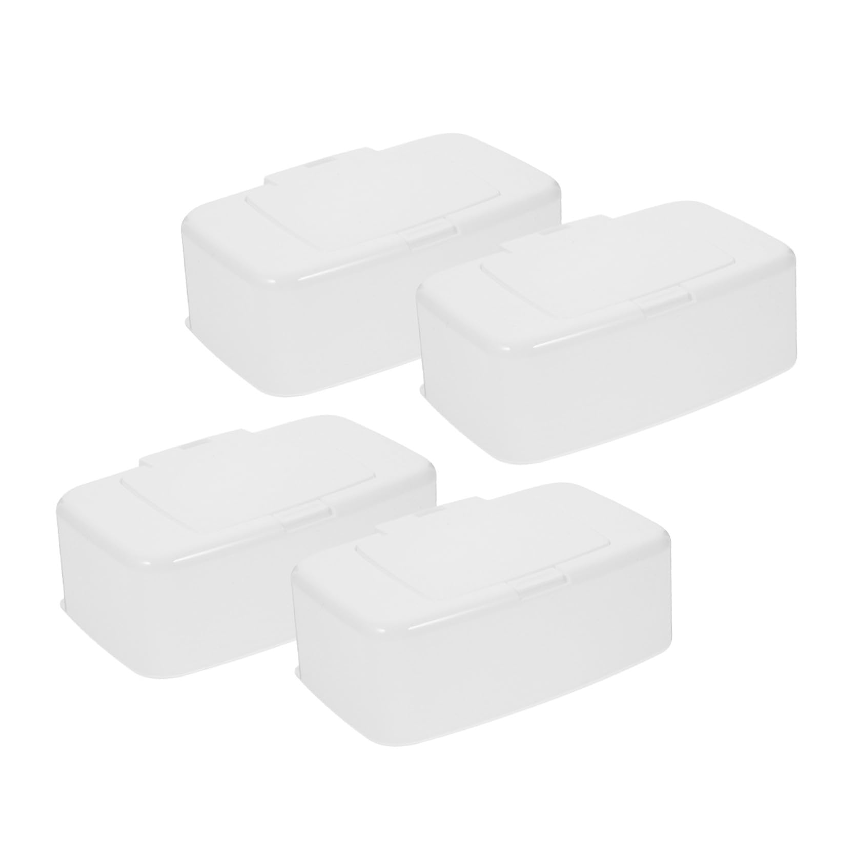 Scatola Porta Salviettine Umidificate con Coperchio, 4 Pezzi Bianco