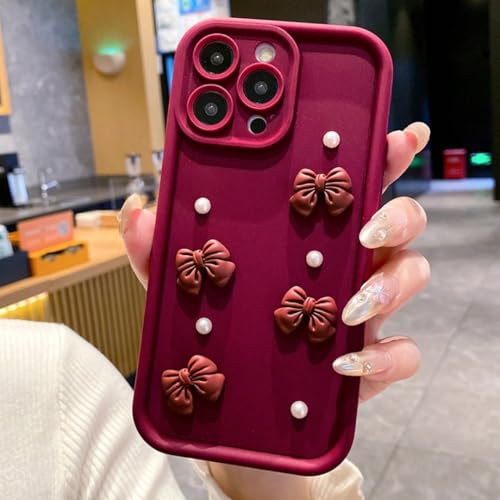 Coque de téléphone mignonne pour iPhone 15 Pro housse souple en silicone rouge
