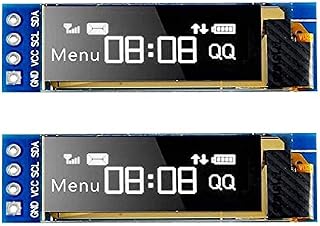 MakerHawk 2 x I2C OLED Display Module I2C Screen Tiny Module 0.91 Inch White 128X32 I2C DC 3.3 V to 5V LED Compatible with Arduino
