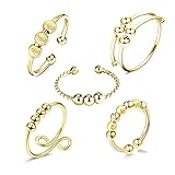 💍 REGALO PERFECTO: Estos anillos de dedo también se pueden usar como anillo de pareja, anillo de compromiso, anillo de promesa, anillo de bodas, anillo de banda para todos los días. Buen regalo para cumpleaños, bodas, fiestas, días festivos, día de Navidad o una variedad de regalos de aniversario. También se puede dar a sus buenos amigos y familiares para aliviar su ansiedad y relajar sus vidas.