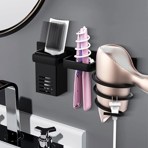 Soporte para secador de pelo y rizador de pared resistente al calor 5