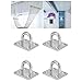 Klanata 4 Pcs 304 Stainless Steel Eye Plate with Enclosed Hook, Ceiling and Wall Mount Hanging Hardware for Marine and Industrial Use, 40 kg Load Capacity per Plate, Brushed Finish - Pack