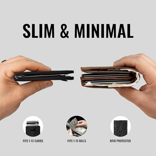 Image of Kings Loot Wallet for Men | Minimalist Slim RFID Blocking Leather Design with Cash Pocket & Card Pull Strap | Holds 1-12 Cards | Stylish & Durable Wallets | Supercar Collection (Midnight Luxe)