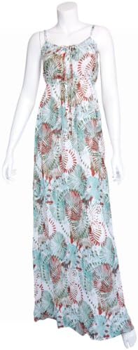 Amazon Co Jp ラニ Lani マキシワンピース エンパイア サンキスト柄 花柄 マキシ丈ワンピ S316 グリーン Lサイズ 服 ファッション小物