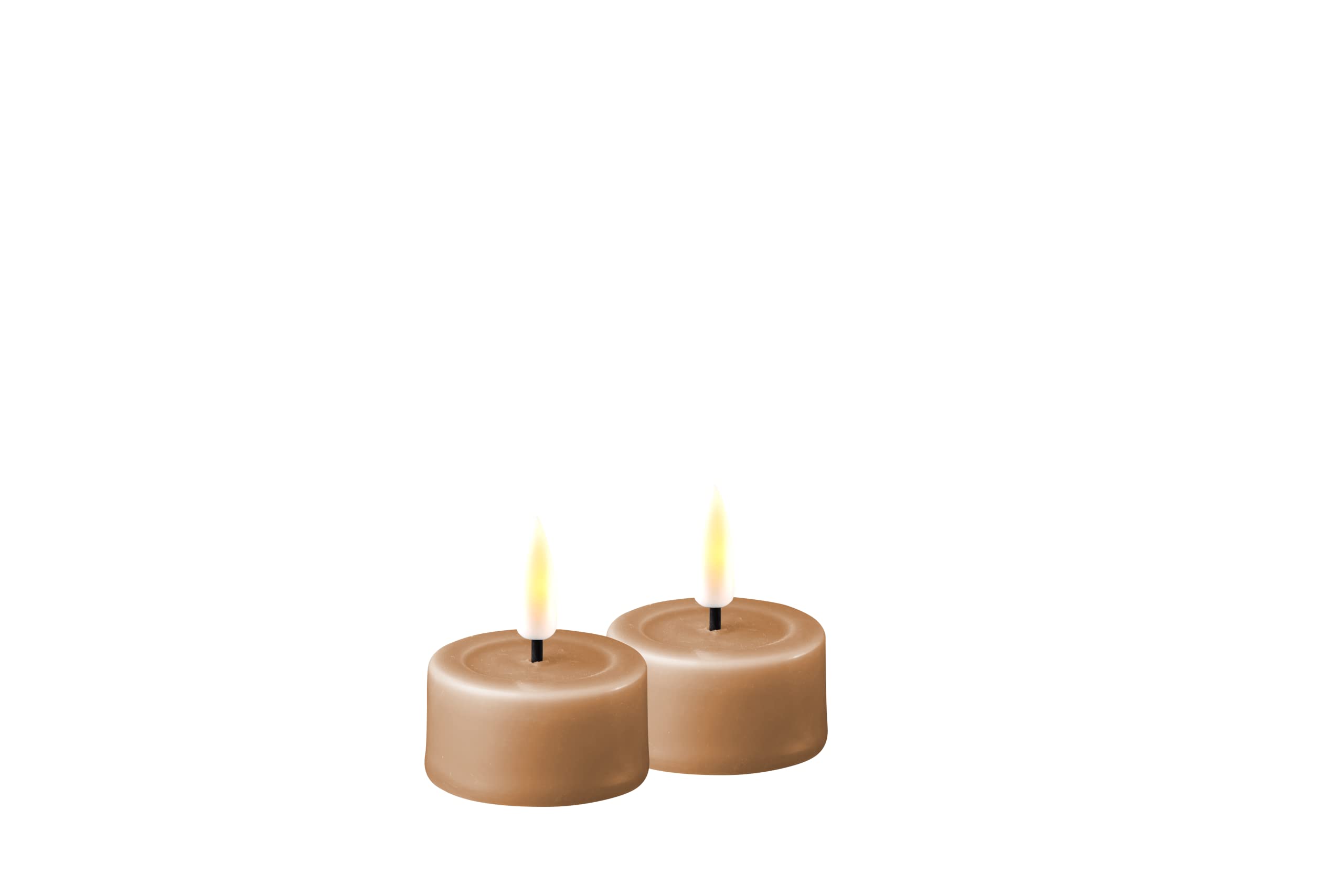 Deluxe Homeart Caramel Indoor Flameless Led Tealight Set - With Real Flame™ Technology - Battery Powered Candle (Caramel)