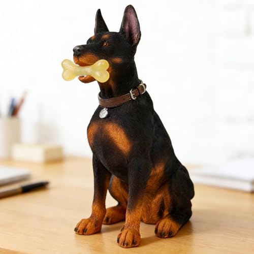 Estatua de Doberman para interior en resina miniatura 1