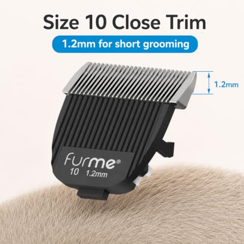 Image of FURME AirClipper Size 10 Replacement Blades - 1.2mm Grooming Clipper Blades, Fur & Hair Shaver for Cats, Dogs and All Pets, Pack of 3