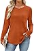 WIHOLL Womens Long Sleeve Tops Dressy Casual Blouses Fall Fashion 2025 Work Business Travel Outfits Cute Waffle Knit Shirts Holiday Vacation Clothes Trendy Summer Tops Caramel S
