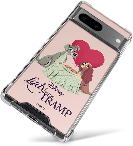 Skinit Clear Phone Case Compatible with Google Pixel 7a - Officially Licensed Disney Lady & The Tramp Spaghetti Dinner Design