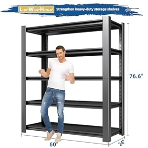 766hheavydutygarageshelvingunit60wadjustablemetalstoragerack5tiermetalshelves24dindustrialshelvingforgaragebasementworkshopheavydutystorageshelf1pack Urban Country Home Decor 766 h heavy duty garage shelving unit 60 w adjustable metal storage rack 5 tier metal shelves 24 d industrial shelving for garage basement workshop heavy duty storage shelf1pack urban country home decor
