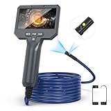 BlueFire 工業内視鏡カメラ ファイバースコープ デュアルレンズ 4.3インチIPSスクリーンモニター搭載 1920P HD内視鏡カメラ 高輝度LEDライト付き 検査カメラ 暗視機能 デジタル内視鏡 エアコン/下水道/車/工業用 技適認証済み (3.5M)