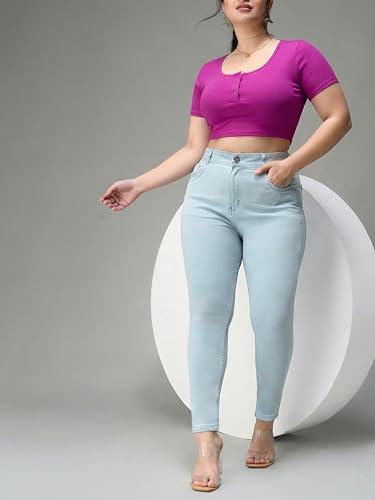 Image of Miss Chase A+ Women's Bootcut High Rise Regular Length Stretchable Denim Jeans