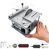 Eirolace Mini Tischkreissäge Mit 3 Klingen, Tischkreissäge Klein, 90w Multifunktionale Tragbare Präzisions DIY Miniatur Tischkreissägen, 4500rpm Tischsäge Für Handwerksarbeiten(B)