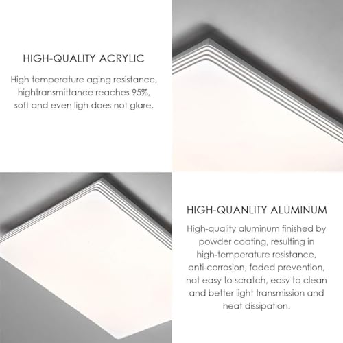 Plafonnier LED 72W variable avec télécommande pour luminaire de salon moderne 4 anneaux