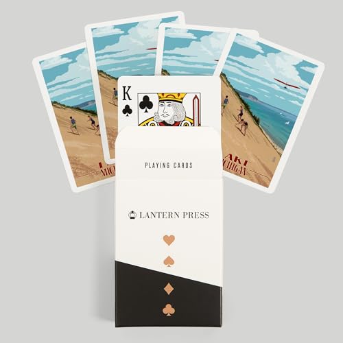 Lantern Press Michigan, Dunes, 52 cartas de póker para adultos miniatura 6