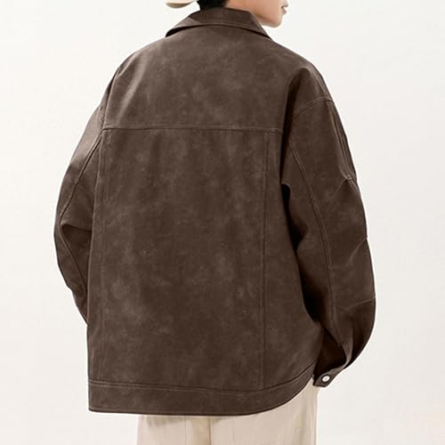 Chaqueta de mezclilla multibolsillos con solapa de botón para hombre 5
