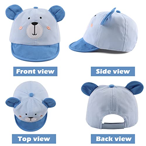 Cotton Baby Baseball Caps Infant Toddler Sun Cap For Baby Boys Girls Spring Summer Baby Outdoor Hat (Smile Bear Blue) #TOP1