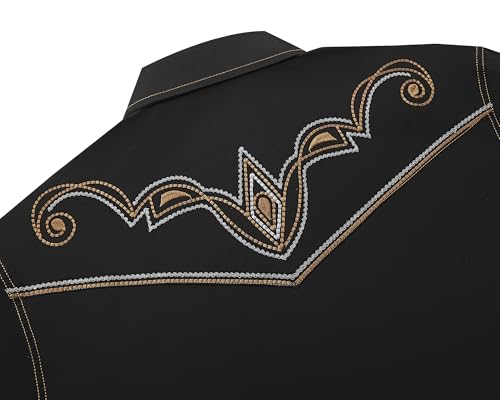 SALVAJE OESTE Men's Embroidered Western Cowboy Slim Fit Shirt with Pockets and Snap Button3