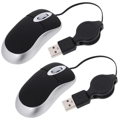 Souris filaire USB rétractable noire jojofuny mini souris optique télescopique pour PC