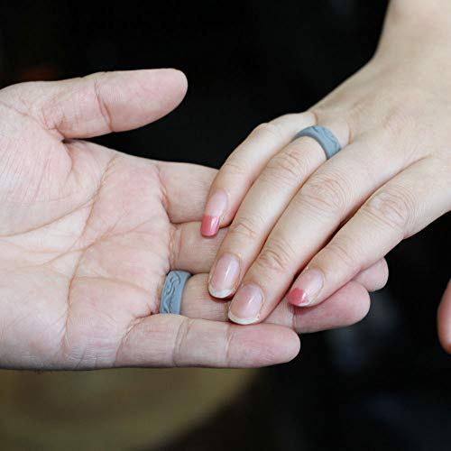 Tuhaoge Aliança de casamento de silicone para mulheres e homens, alianças de casamento de borracha d