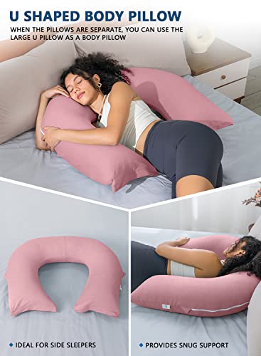INSEN Reading Pillow, Back Pillow for Sitting in Bed for Reading, Nurse & Relax, Reading Pillow for Adults, Moms & Kids, Sit Up Pillow for Bed, Cooling Tencel, Pink