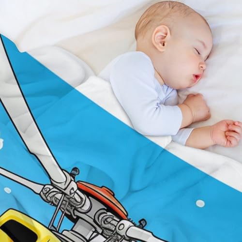 Manta de forro polar de helicóptero reversible para cama 4