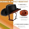 Retro Motorcycle Half Helmet, Western Cowboy Hat Helmet Open Face Motorcycle Helmet DOT Approved Unisex-Adult Half Helmet with Quick Release Buckle and Lining for Mopeds Horse Riding Jazz Caps