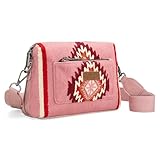 Wrangler Cross Body Bag for Woman Cute Shoulder Bags Medium Tapestry Purse Pink with Guitar Strap WG174-1832HPK