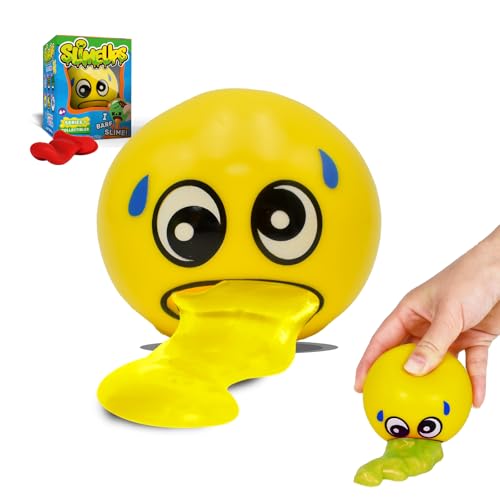 Slime ups 3.2In Round Expression Stress Ball, Novelty Stress Relief Squeeze Toys, Tricky Play Fidget Toys, Vent Decompression Slime Ball Stress Relief Toys Tricky Game (Sweaty Steve)