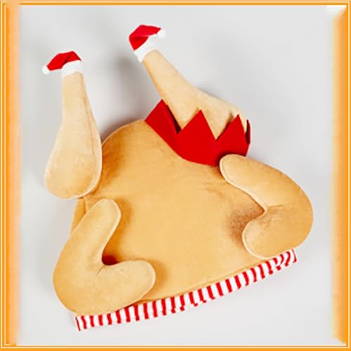 Adults Roasted Turkey Hats Funny Thanksgiving Accessories Costume Hats | Roasted Turkey Hats for Women Men, Soft Plush Lightweight Costume Hats, Novelty Headwear for Holiday Party - image 2