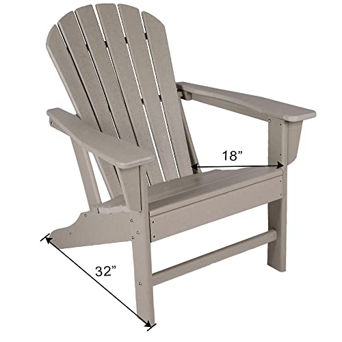 Luckyberry Hdpe Plastic Resin Classic Outdoor Adirondack Chair For Patio Deck Garden,Backyard & Lawn Furniture, (Brown) #TOP3