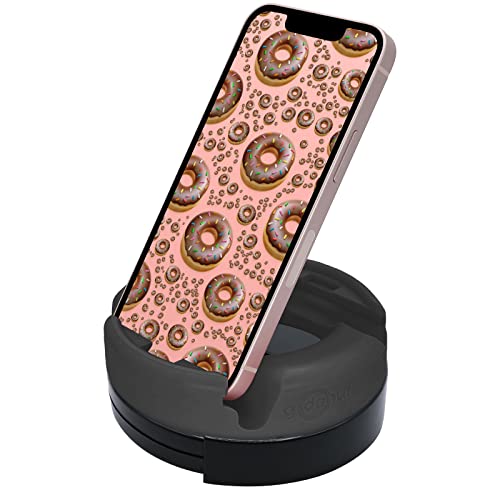 GoDonut – Phone Stand 360 Swivel – Cell Phone Holder + iPad Stand Desk Organizer - Compatible with Tablet, iPhone, Kindle & Most Smartphones – Black