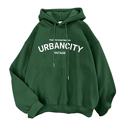 Generisch Suéter largo para mujer para leggins ropa casual sudadera con capucha sudaderas con capucha vestido mujer, Verde militar., XL