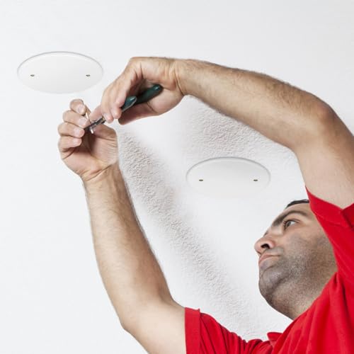 Gatuida Runde Deckenabdeckungen 4 Stück Weiß Kunststoff Flach Abdeckplatten Mit Metallschrauben Für Elektroinstallation Und Wandlöcher Im Homeoffice Und Wohnbereich