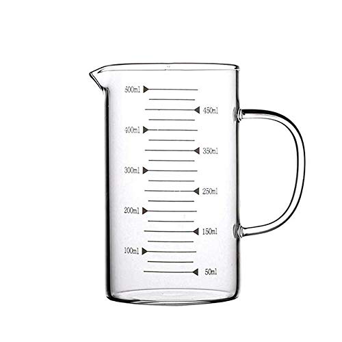 Lautechco High Borosilicate Food Grade Glass Measuring Cup Pot Kettle (500ml)