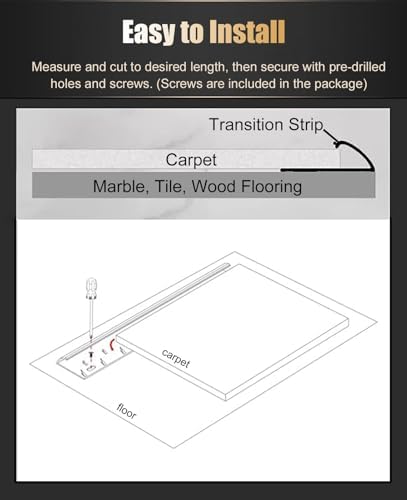Non-Slip Aluminum Carpet Transition Strip, V-Shape Edge Protector Trim with Teeth, 1.5m (59in) for Secure Carpet Installation - Black Floor Gripper Solution