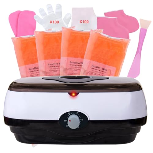 BACTIBLAST Baño de parafina para manos y pies, maquina parafina 5000 ml, maquina parafina para manos artrosis, con cera de parafina de 1800 g y accesorios, gran regalo de spa (Negro)