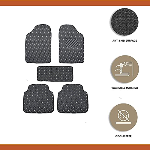 Image of Leather 5D Car Floor Mats for for Wagon R Lxi 1.0 Cng (Black) Pack of 1