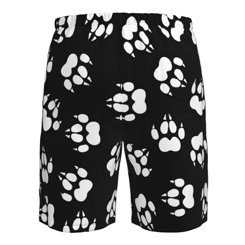 Wolf paw Prints Summer Board Shorts Mens Beach Swim Trunks Casual Swimwear3