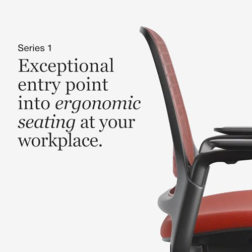 Image of Steelcase Series 1 Ergonomic Office Chair, Carpet Floors, Scarlet