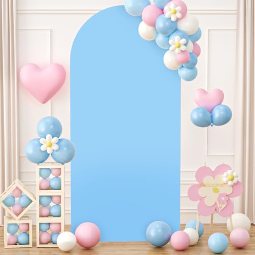 Housse d'arche de mariage bleu clair 2m en élasthanne pour décor de fête