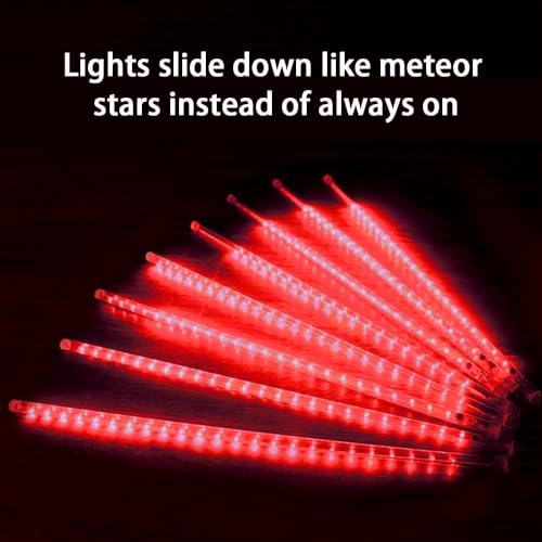 Roytong Waterproof Cascading LED Meteor Shower Rain Lights, 12 Inch 10 Tube 360