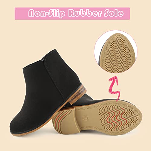 FUPPIA Girls Boots Kids Ankle Boots With Zipper Dress Boot Low Heels Booties for Toddler Little Kids color black size 7 by FUPPIA - Used condition - Image 5